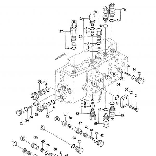 Hitachi EX300-2 Хидрауличен контролен вентил 4314749